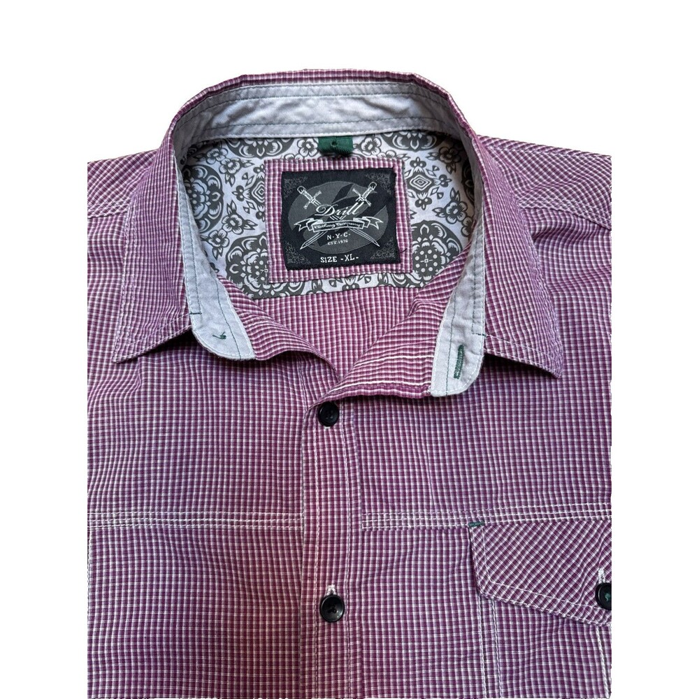 Drill Clothing Co Men's Plaid Long Sleeve Button-Up Shirt Size XL